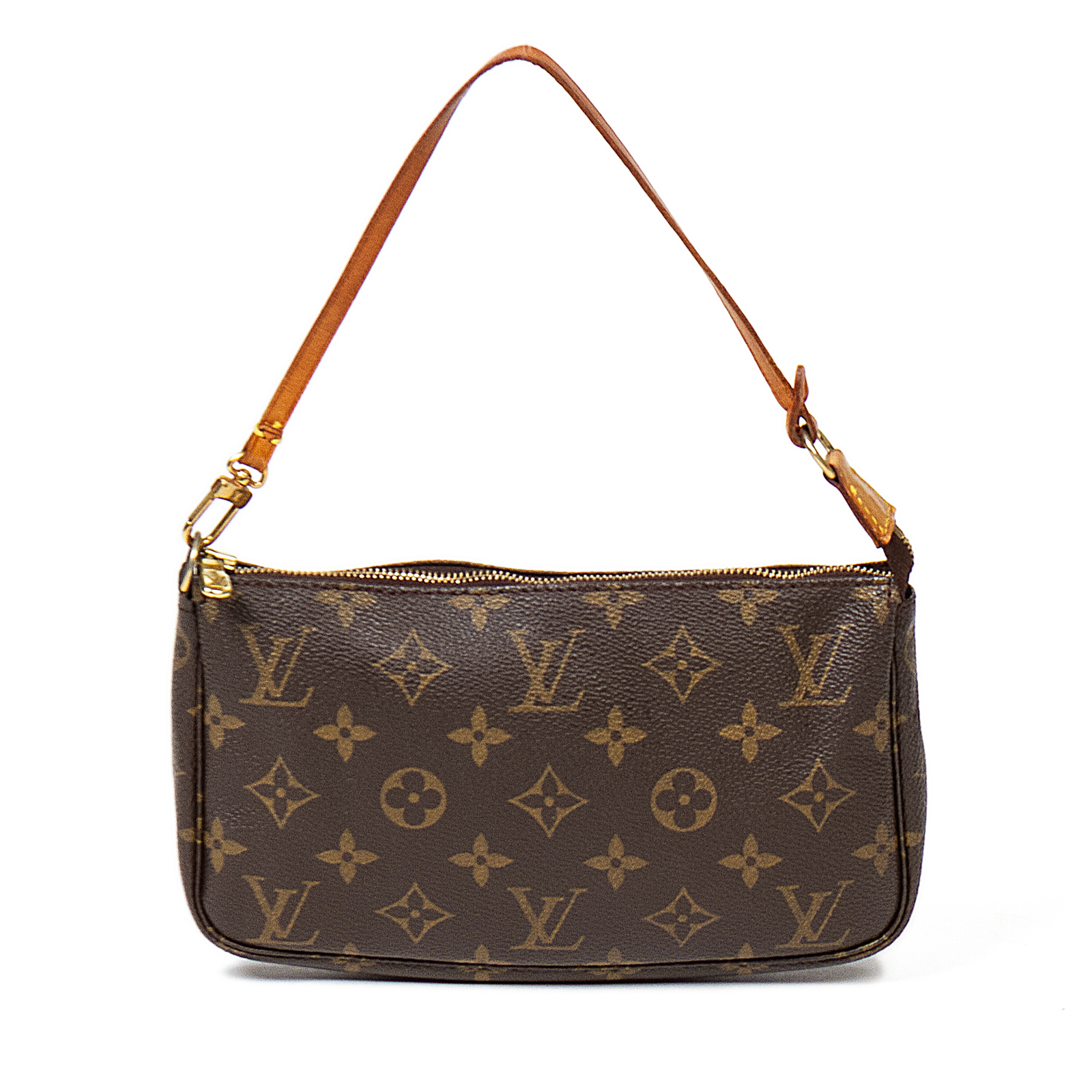 Appraisal: A LOUIS VUITTON MONOGRAM POCHETTE ACCESSOIRES A brown and tan