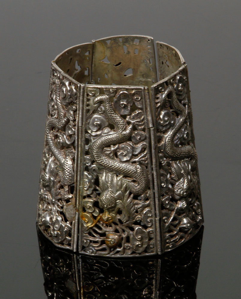 Appraisal: - th C Chinese Silver Cuff th century Chinese cuff