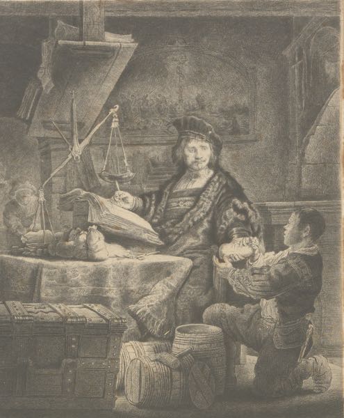 Appraisal: REMBRANDT VAN RIJN DUTCH - x plate Jan Uytenbogaert The