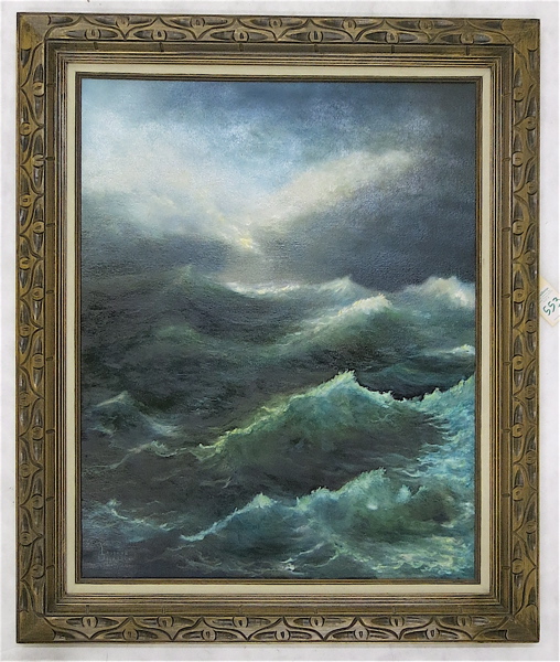 Appraisal: LAVERNE GOOD OIL ON CANVAS American th century Stormy Seas