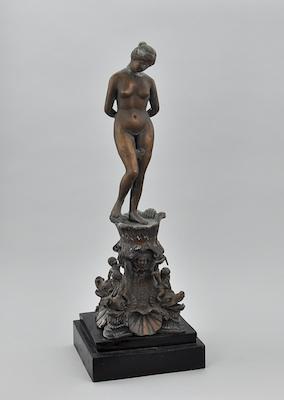 Appraisal: Aphrodite Bound Bronze Sculpture Cast bronze sculpture with brown and