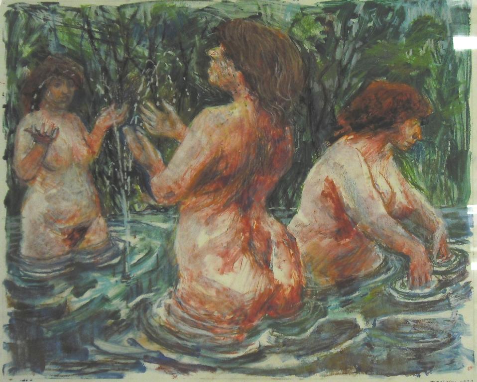 Appraisal: Janet Duchesne d - 'Bathers' signed and dated in pencil