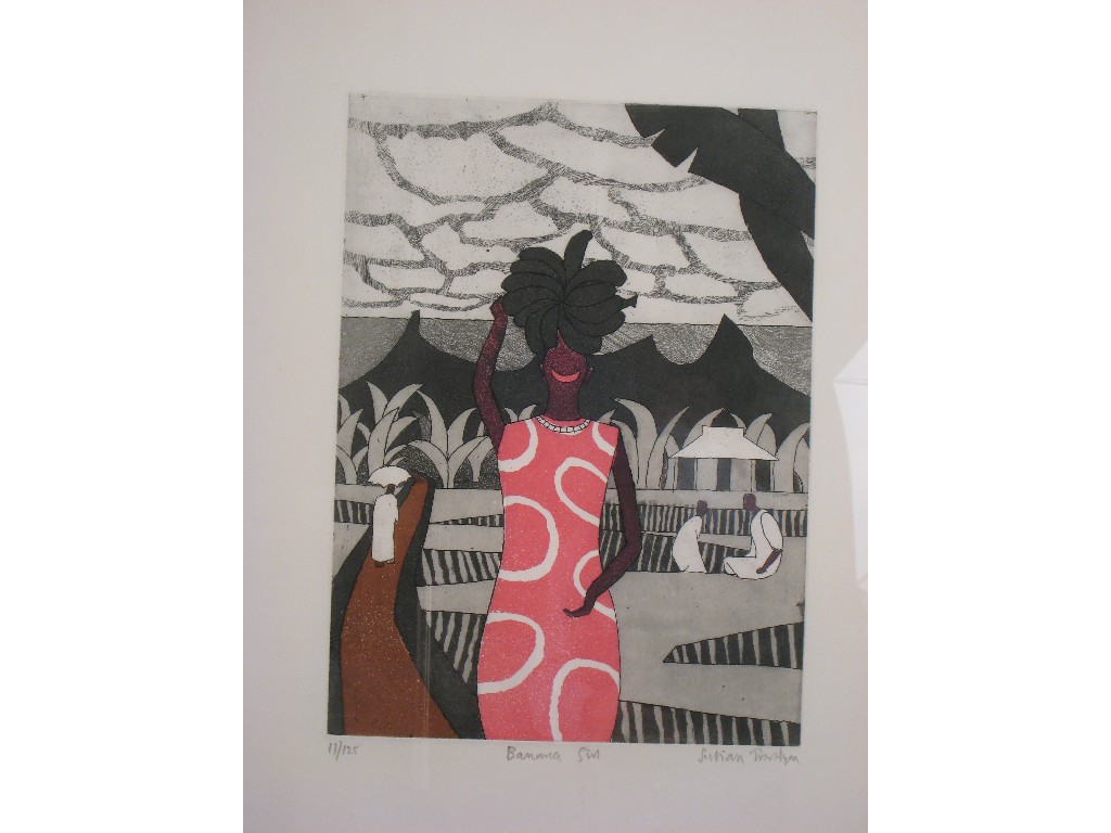 Appraisal: JULIAN TREVELYAN R A - Banana Girl colour etching and