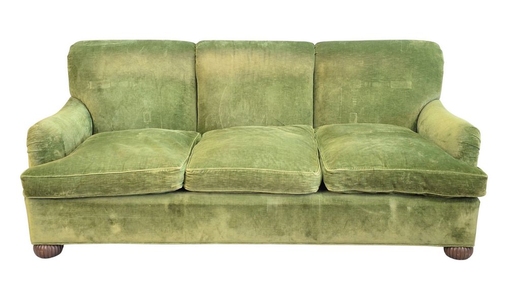 Appraisal: Upholstered Custom Sofa length inches Upholstered Custom Sofa length inches