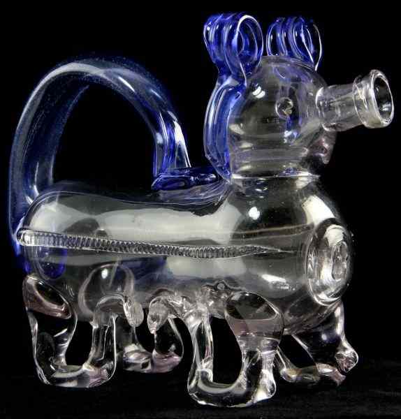 Appraisal: Venetian Glass Figural Dog Pitcher th century clear with blue