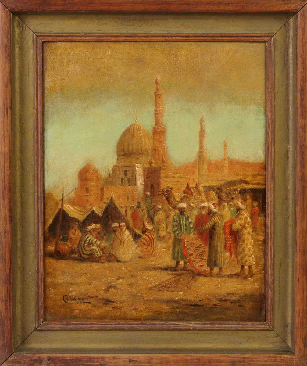 Appraisal: Charles Wolfert German B Middle Eastern market scene Sgn Lower