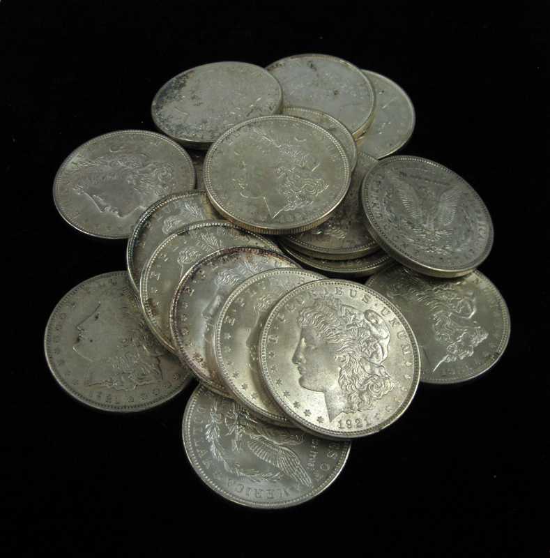 Appraisal: A ROLL OF TWENTY U S SILVER MORGAN DOLLARS -P