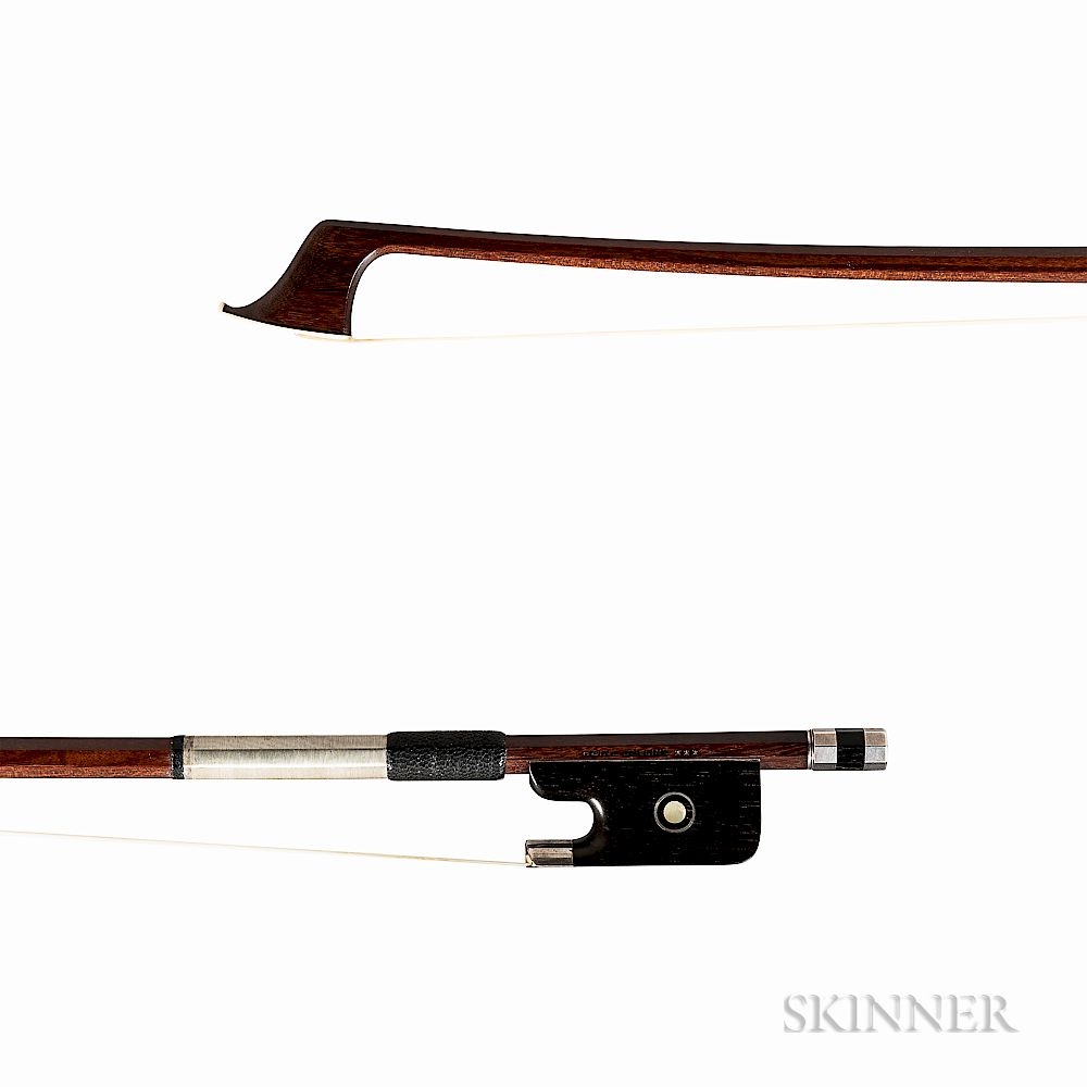 Appraisal: Silver-mounted Violoncello Bow Heinz D lling Silver-mounted Violoncello Bow Heinz