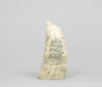 Appraisal: Scrimshaw Sperm Whale Tooth Primitive engraving of a three mast