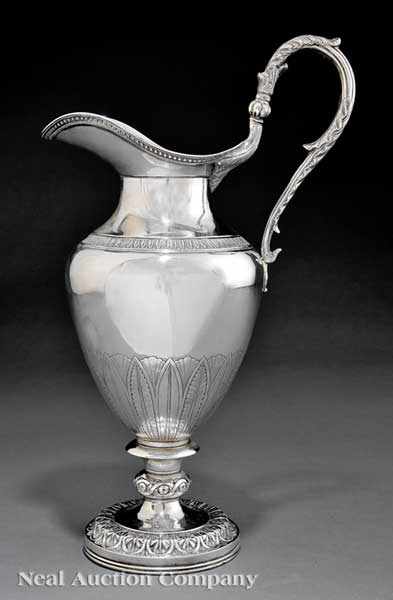 Appraisal: A New Orleans Coin Silver Ewer Hyde Goodrich c marked