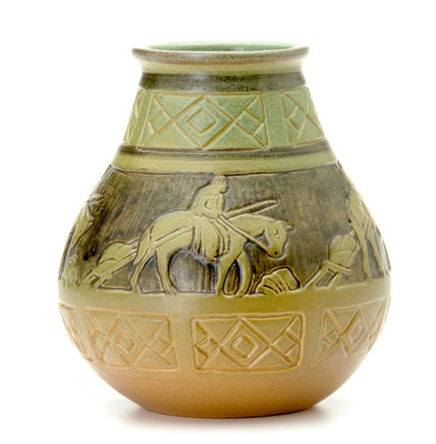 Appraisal: NORTH DAKOTA SCHOOL OF MINES Bulbous vase carved by Margaret