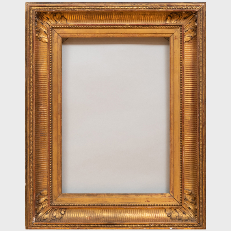 Appraisal: FRENCH GILTWOOD PASTEL MOLDING DECAP PICTURE FRAME Together with an