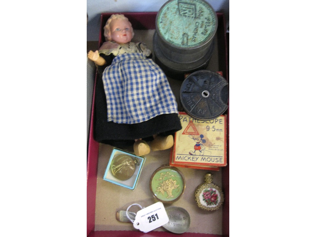 Appraisal: Box of miscellania - Cranston's caddy spoon Mickey Mouse films