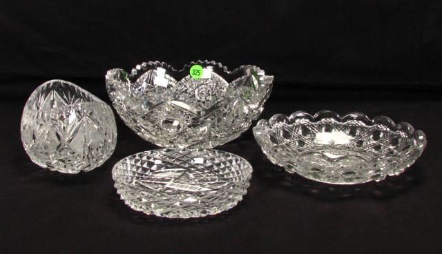 Appraisal: Group of Vintage Cut Glass including '' scalloped edge bowl