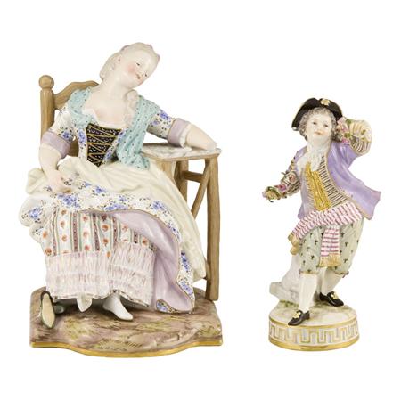 Appraisal: Two Meissen Porcelain Figures Estimate -