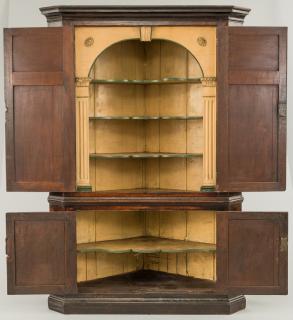 Appraisal: English Oak Corner Cupboard th George III oak corner cupboard