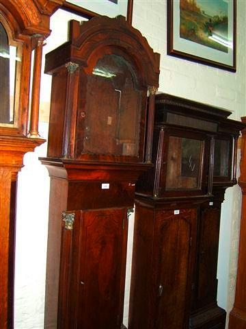 Appraisal: A late Georgian mahogany long case clock case the arched