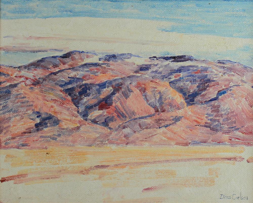 Appraisal: DINES CARLSEN AMERICAN - MOUNTAIN SKETCH Oil on masonite x