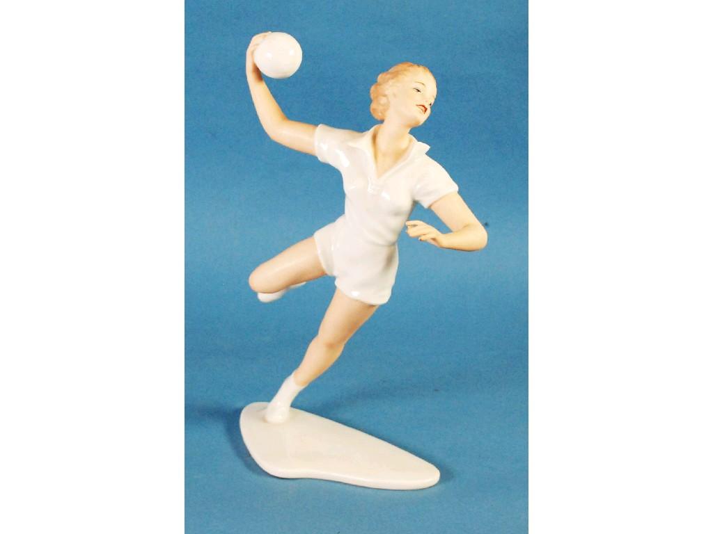 Appraisal: MODERN GERMAN PORCELAIN FIGURE in the Art Deco taste modelled