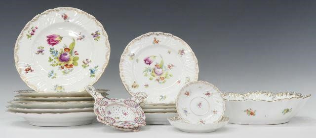 Appraisal: lot of Dresden Flowers style porcelain tableware items various makers