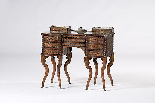 Appraisal: LOUIS XIV-STYLE DIMINUTIVE BOULLE BUREAU MARZARIN French th century a