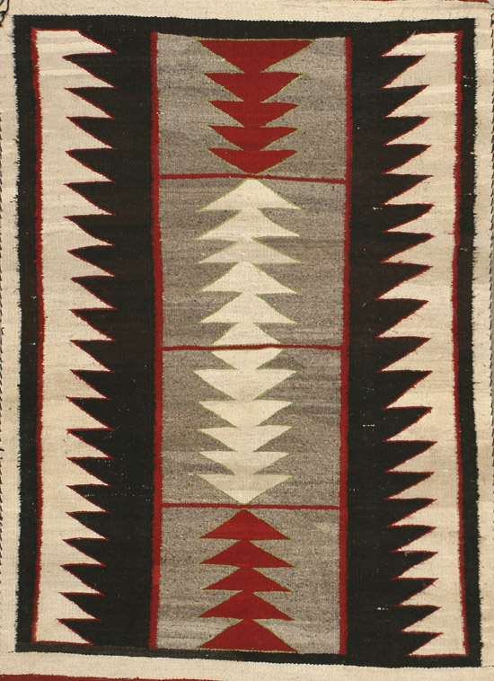 Appraisal: Group of Three Navajo Rugs Mid- th Century Each woven