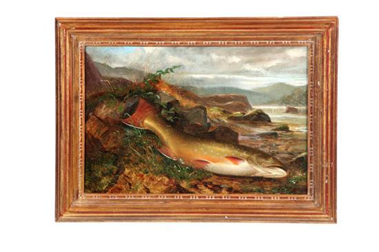 Appraisal: GAME TROUT IN A LANDSCAPE BY ARNOUD WYDEVELD DUTCH AMERICAN