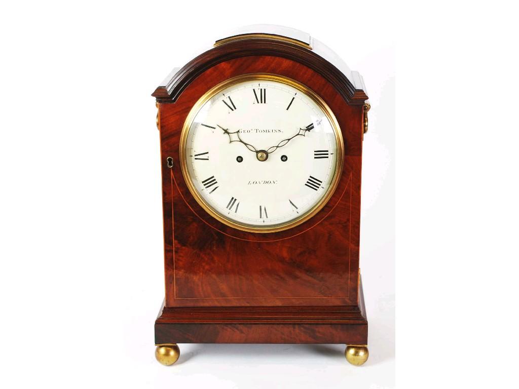 Appraisal: EARLY NINETEENTH CENTURY MAHOGANY CASED BRACKET OR MANTEL CLOCK the