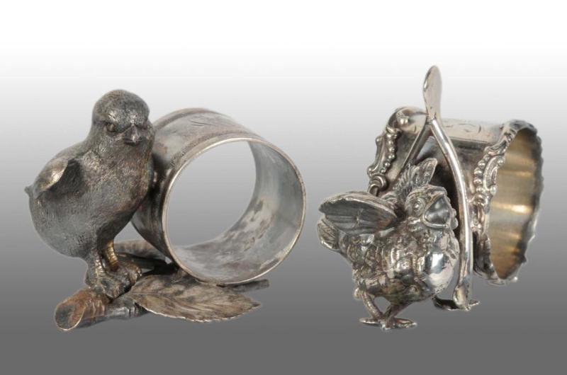 Appraisal: Lot of Figural Napkin Rings Description Includes a large baby