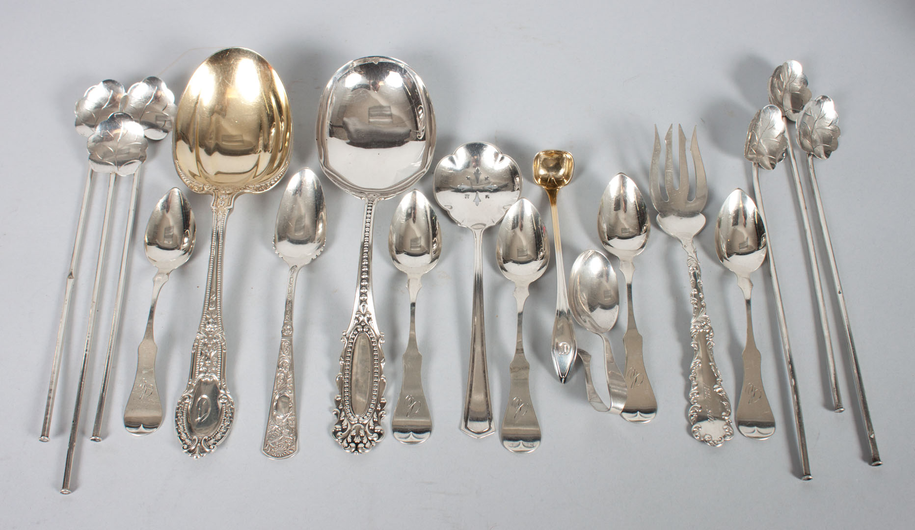 Appraisal: Assortment of sterling silver flatware pieces by various makers comprising