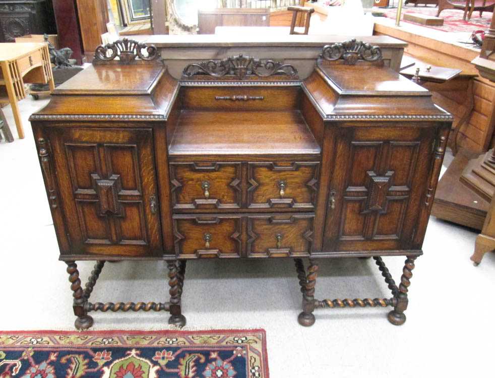 Appraisal: CHARLES II STYLE OAK SIDEBOARD English early th century featuring