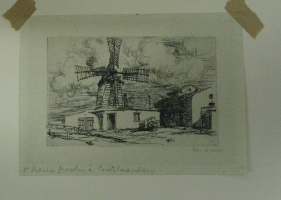 Appraisal: TWO UNFRAMED ETCHINGS VIEUX MOULIN A CASTLENAUDARY etching pencil signed