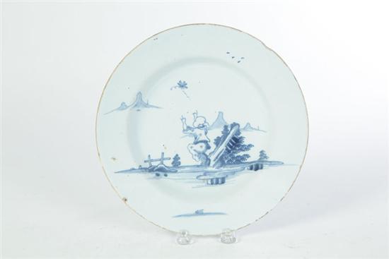 Appraisal: DELFT PLATE England nd half- th century White tin glaze