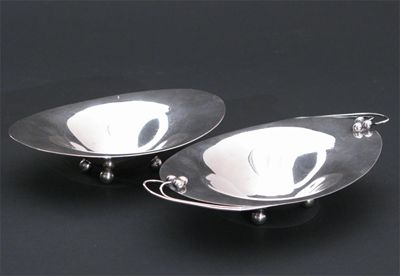 Appraisal: An Art Deco silver footed dish elliptical form with wirework