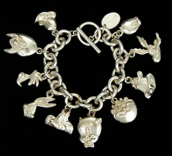 Appraisal: A Limited Edition Signed Warner Brothers Sterling Silver Charm Bracelet