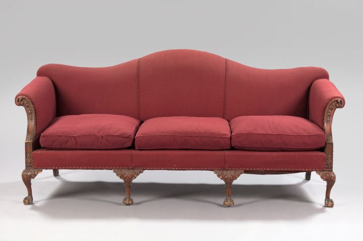 Appraisal: George III-Style Mahogany Sofa early th century the padded domed