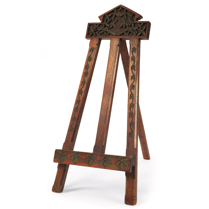 Appraisal: Cincinnati Art Carved easel in walnut with floral and leaf