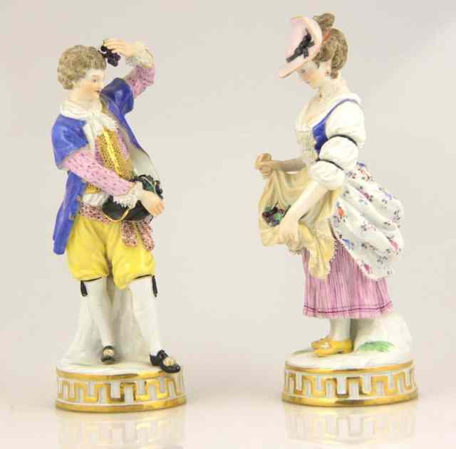 Appraisal: A pair of th Century Meissen figures a gallant and