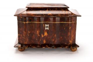 Appraisal: Regency Tortoiseshell Serpentine Pagoda Tea Caddy English late th early