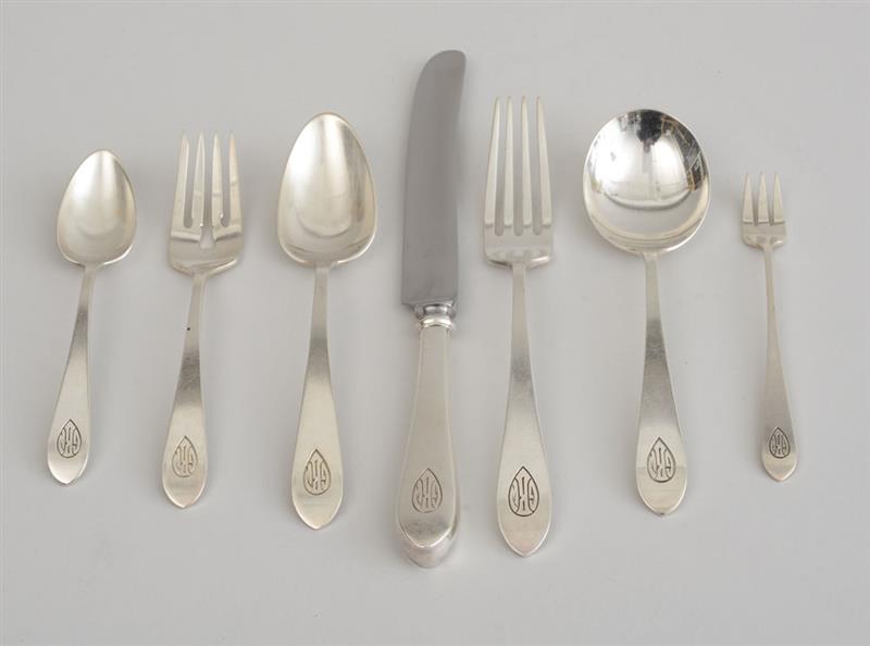 Appraisal: AMERICAN MONOGRAMMED SILVER NINETY-NINE-PIECE DINNER SERVICE IN THE GORHAM PLAIN