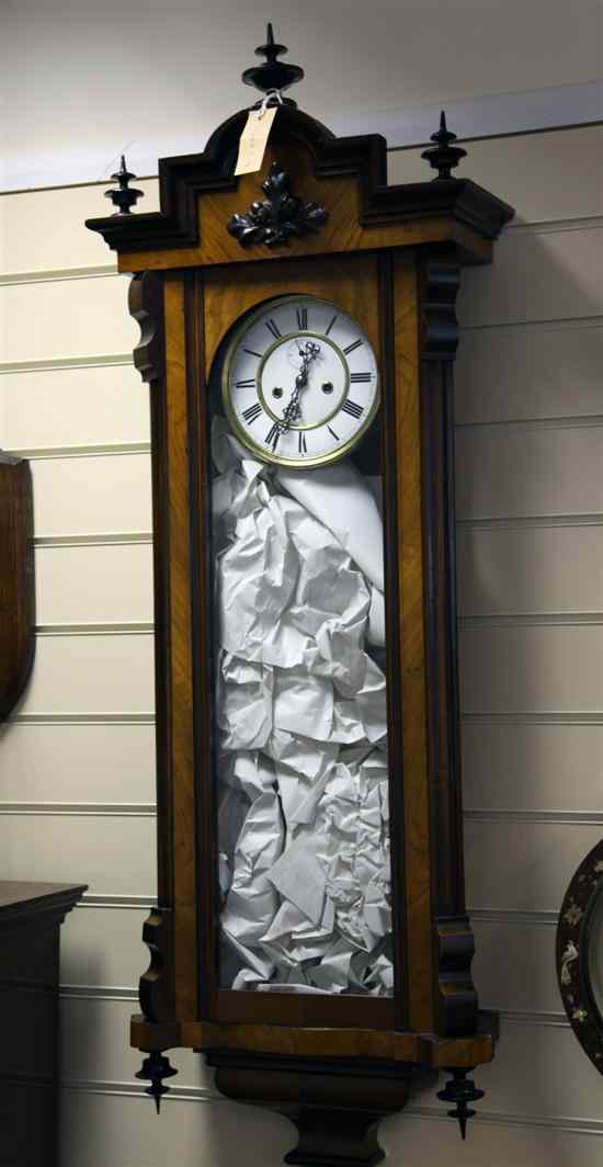 Appraisal: A th century Viennese wall clock with architectural case and