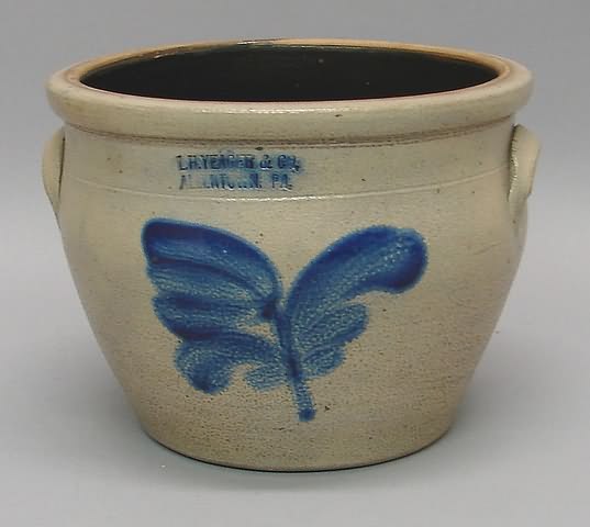 Appraisal: Inscribed L H Yeager Co Allentown PA with cobalt blue