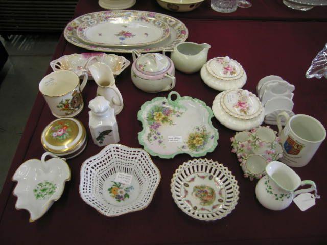 Appraisal: pcs of Estate Porcelains includes dresser boxes coronation mugs toast