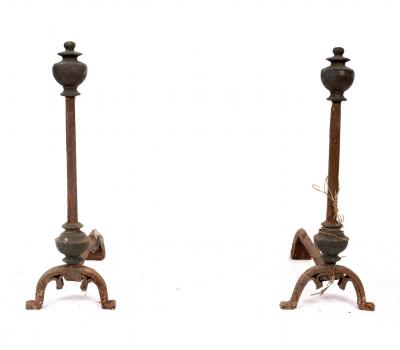 Appraisal: A pair of th Century brass mounted and cast iron