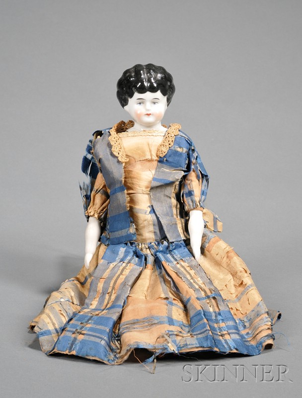 Appraisal: Low Brow China Shoulder Head Doll Germany c s painted