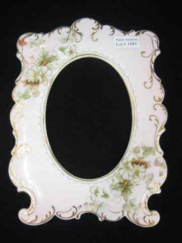 Appraisal: Handpainted Porcelain Frame floral decor attributed to Limoges overall -