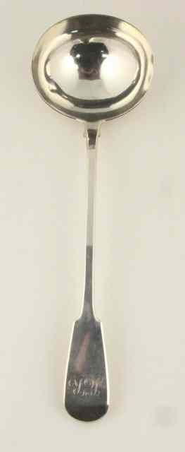 Appraisal: A silver soup ladle London fiddle pattern approximately gm