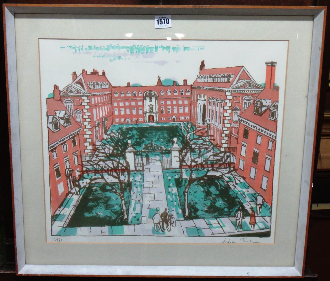 Appraisal: Julian Trevelyan - Courtyard colour lithograph signed and numbered in