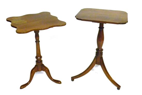 Appraisal: Two tripod base candlestands American late th - early th