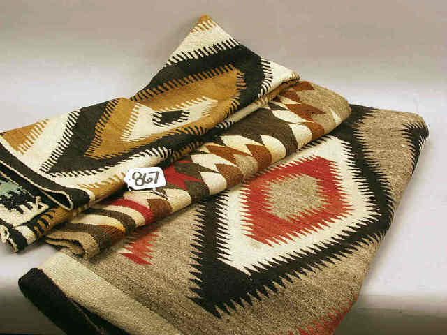 Appraisal: Collection of three Navajo hand woven textiles all natural colors